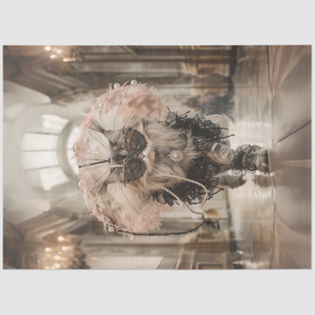 Papel De Seda Desnudar a un gato caprichoso en el encaje de las  (Anverso)