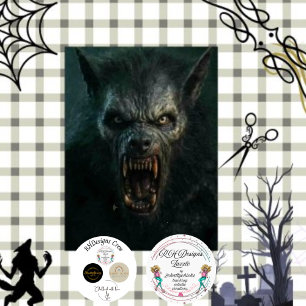 Papel De Seda Desnudar Drácula Werewolf con Fangs Aúl Lunar