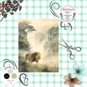 Papel De Seda Desnudar el bosque de cascadas de los leones afric