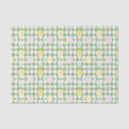 Papel De Seda Desnudar el Huevo de Pascua Verde Gingham