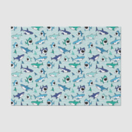 Papel De Seda Desnudar el Mar Azul de los Tiburones