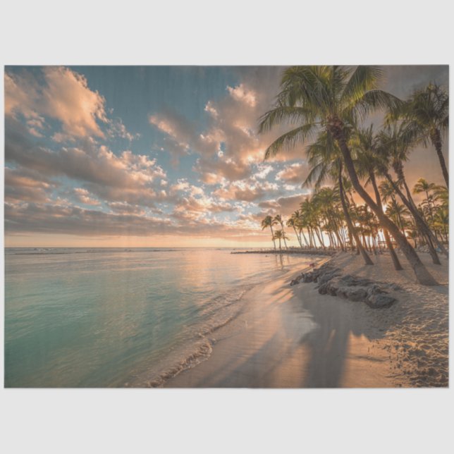 Papel De Seda Desnudar el paraíso tropical de las palmeras (Anverso)