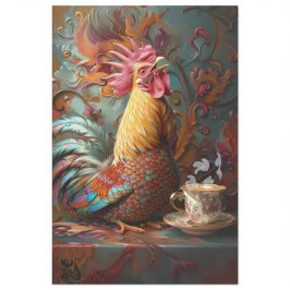 Papel De Seda Desnudar el Whimsical Ornate Chicken Coffee Break