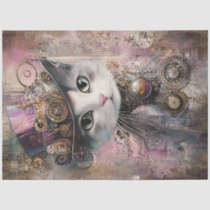 Papel De Seda Desnudar gato rosado de Steampunk en Victoria