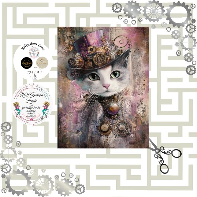 Papel De Seda Desnudar gato rosado de Steampunk en Victoria (Subido por el creador)