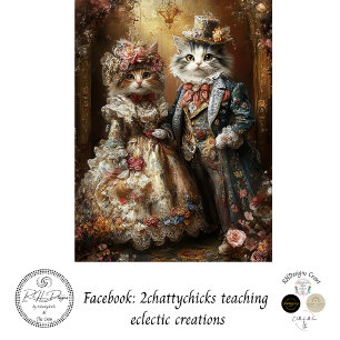 Papel De Seda Desnudar gatos victorianos antropomórficos