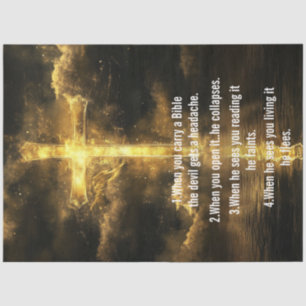 Papel De Seda Desnudar la cruz dorada perdiendo a través de la o