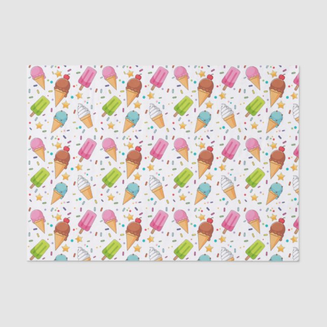 Papel De Seda Desnudar la fiesta de cumpleaños del helado (Anverso)