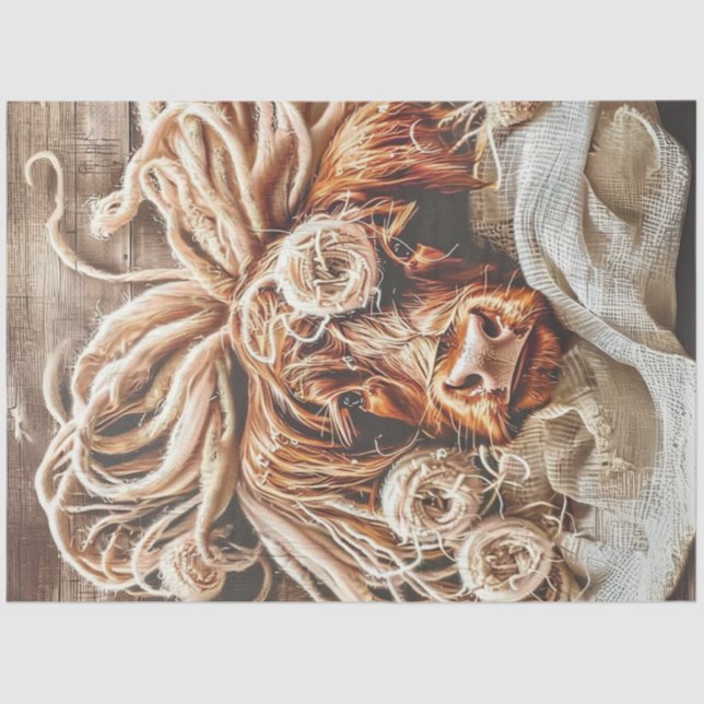 Papel De Seda Desnudar la majestuosa vaca de las tierras altas b (Anverso)