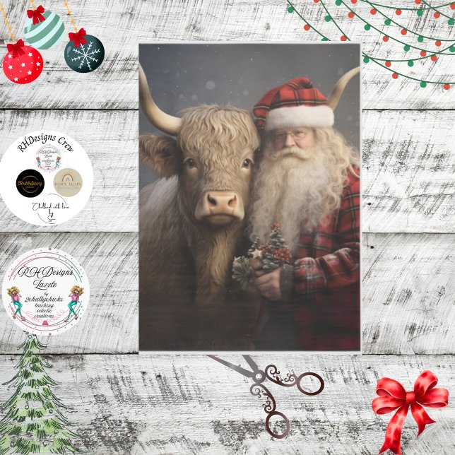 Papel De Seda Desnudar la vaca Highland y Santa Claus (Subido por el creador)