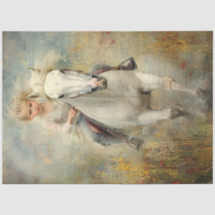 Papel De Seda Desnudar las flores de campo de caballos blancos d