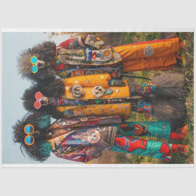 Papel De Seda Desnudar las hermanas de fideos hippie boho estánd (Anverso)