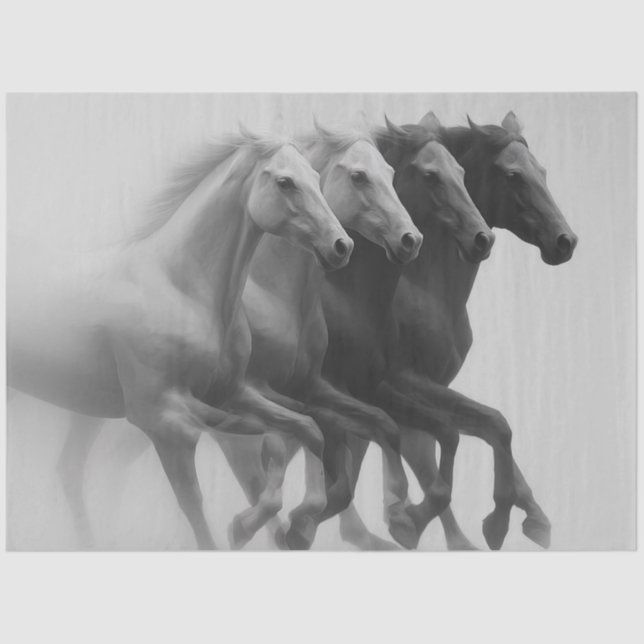 Papel De Seda Desnudar los caballos salvajes que corren el encan (Anverso)