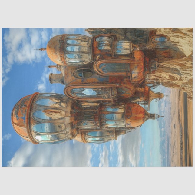 Papel De Seda Desnudar los globos de fantasía paisajes futurista (Anverso)