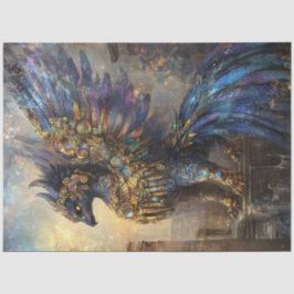 Papel De Seda Desnudar Mithal Griffon Bird Purples Blue Gold
