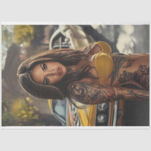 Papel De Seda Desnudar nostálgico coche de músculo bello mujeres