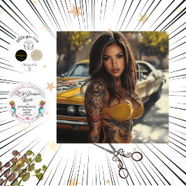 Papel De Seda Desnudar nostálgico coche de músculo bello mujeres