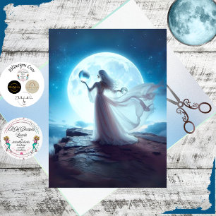 Papel De Seda Desnudar orbs mellizos celestes iluminados por lun