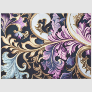 Papel De Seda Desnudar Resumen Oro Púrpura Azul Swirls
