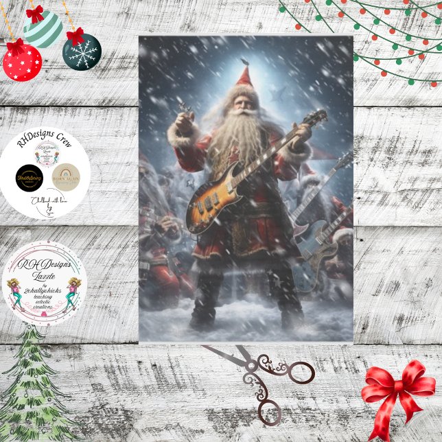 Papel De Seda Desnudar Rock N Roll Santa Claus (Subido por el creador)