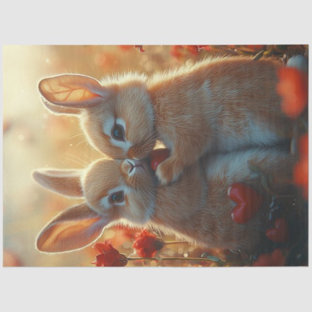 Papel De Seda Desnudar San Valentín 2 conejitos San Valentín ena (Anverso)