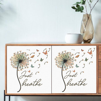 Papel De Seda Desnudar solo respira el dandelion con mariposas