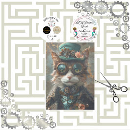 Papel De Seda Desnudar un gato con temas de Steampunk victoriano