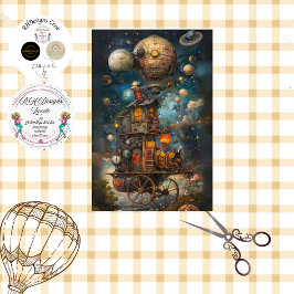 Papel De Seda Desnudar Whimsical Steampunk Hot Air Balloon