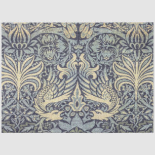 Papel De Seda Desnudo azul del Dragón de Guillermo Morris