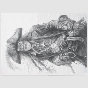 Papel De Seda Desnudo blanco negro pirata