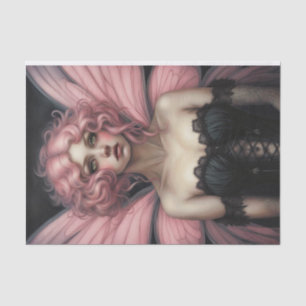 Papel De Seda Desnudo de hadas del Gótico de primavera rosada