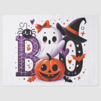 Papel De Seda Desnudo de Halloween con ghost y calabaza