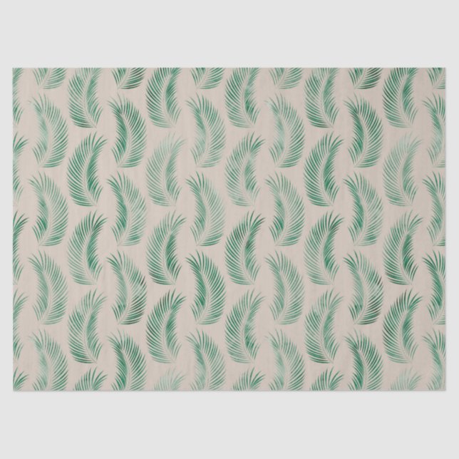 Papel De Seda Desnudo de hojas tropicales verdes (Anverso)