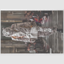 Papel De Seda Desnudo de la Moda de León Blanco