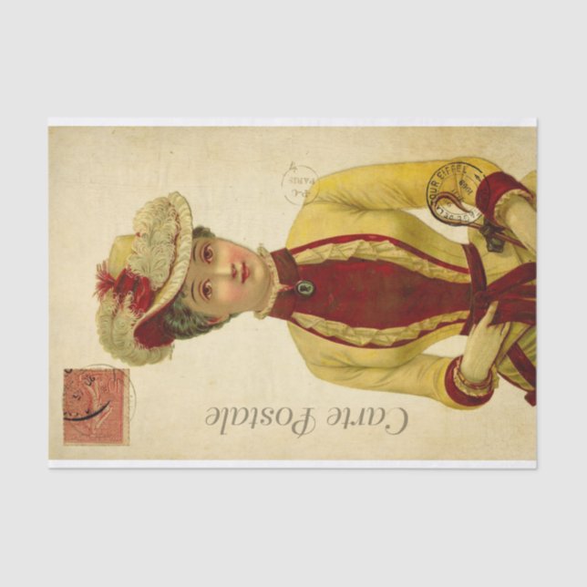 Papel De Seda Desnudo de la mujer franco-de moda de Ephemera (Anverso)