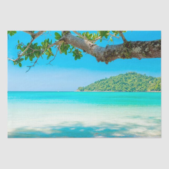 Papel De Seda Desnudo de la playa tropical (Anverso)