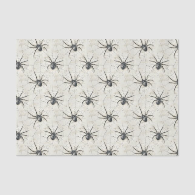 Papel De Seda Desnudo de las arañas de Halloween (Anverso)