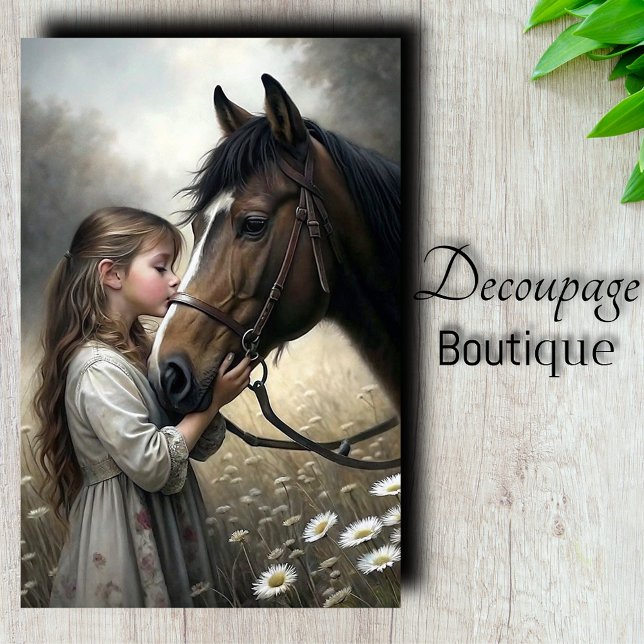 Papel De Seda Desnudo del beso de caballo (Horse Kiss Decoupage Tissue Paper)
