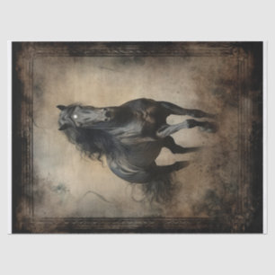 Papel De Seda Desnudo del caballo negro