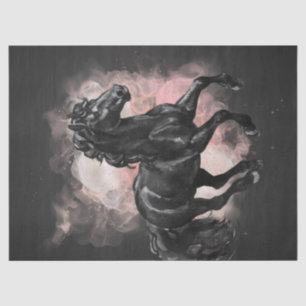 Papel De Seda Desnudo frisón negro del caballo