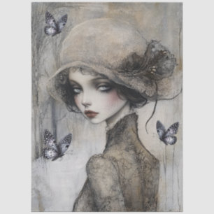 Papel De Seda Desnudo gótico oscuro del Chica Grunge