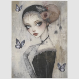 Papel De Seda Desnudo gótico oscuro del Chica Grunge