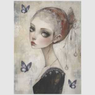 Papel De Seda Desnudo gótico oscuro del Chica Grunge