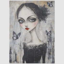 Papel De Seda Desnudo gótico oscuro del Chica Grunge