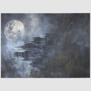 Papel De Seda Desnudo Haunting Gothic Castle Moonlit Sky