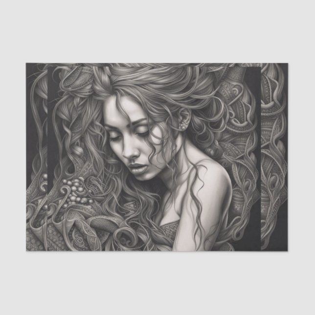 Papel De Seda Desnudos afroamericanos de mujeres blancas y negra (Anverso)