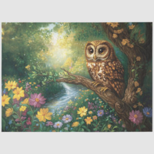 Papel De Seda Desnudos de bosque encantados de Búho Cute