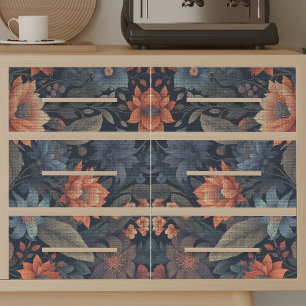 Papel De Seda Desnudos de flores de color ocaso vintage