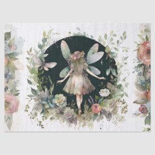 Papel De Seda Desnudos de flores de jardín mágico de hadas de al