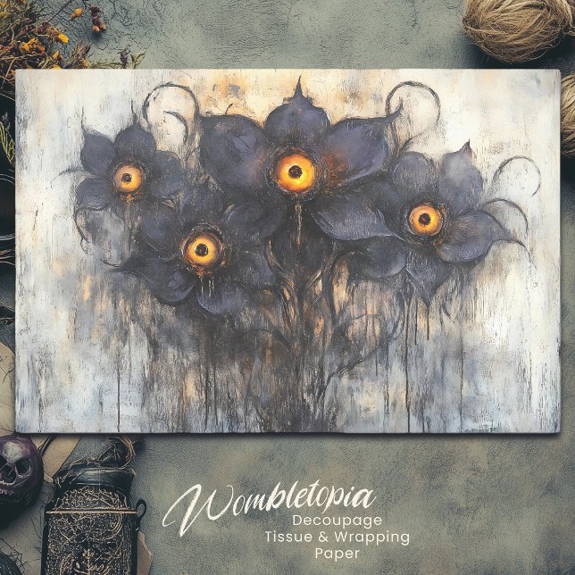 Papel De Seda Desnudos de flores oculares góticas negras púrpura (Subido por el creador)